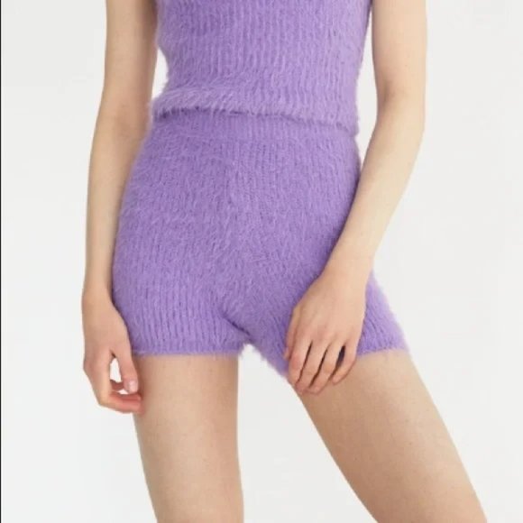 Zara Short Shorts Lilac Purple Soft New With Tag - Picture 1 of 5